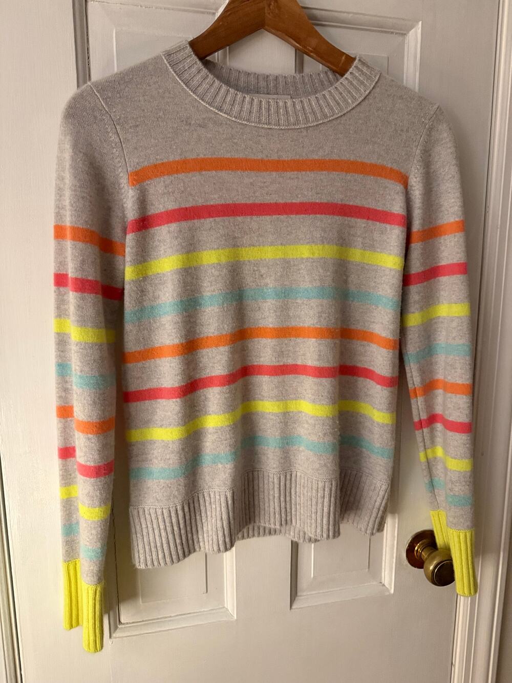 Kinross Cashmere Stripped Sweater - Size Extra Small